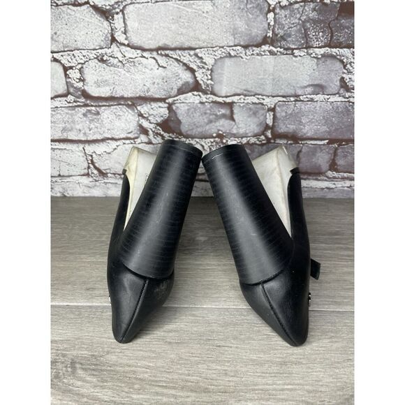 CUPLE Black Leather Platform Mary Jane Strap White Heels Women Sz 36EU/6M US - Picture 14 of 16